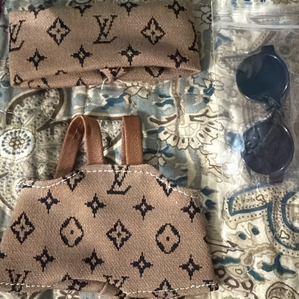 Tan and Black labubu outfit and sunglasses